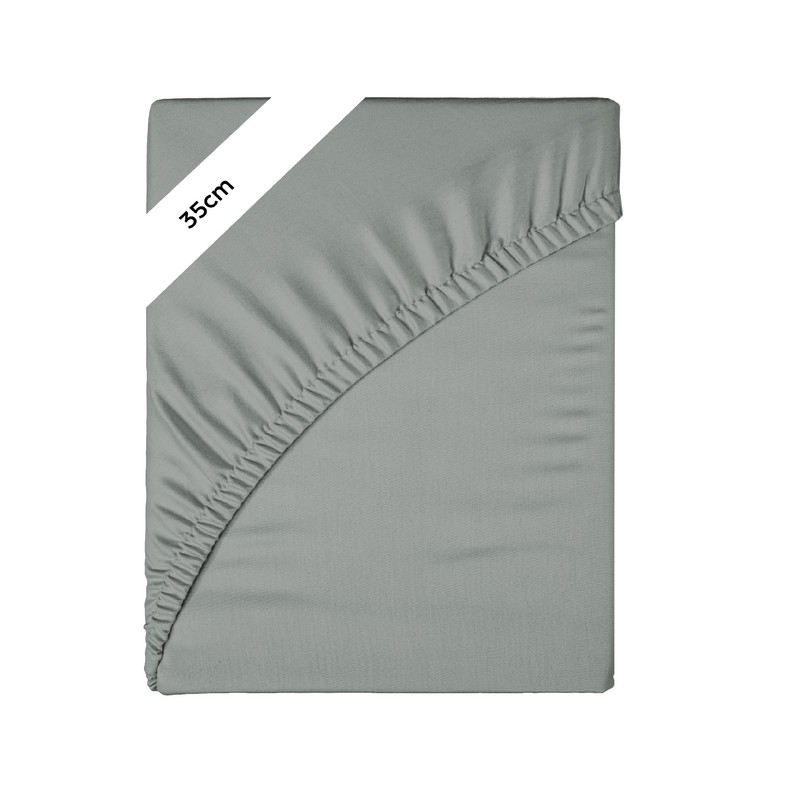 Ev Dekor Double Fitted Sheet Charcoal | Grey - Deep