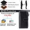SENDEFN Women's Long Wallet, Bi-fold Wallet, Genuine Leather, Large Capacity,