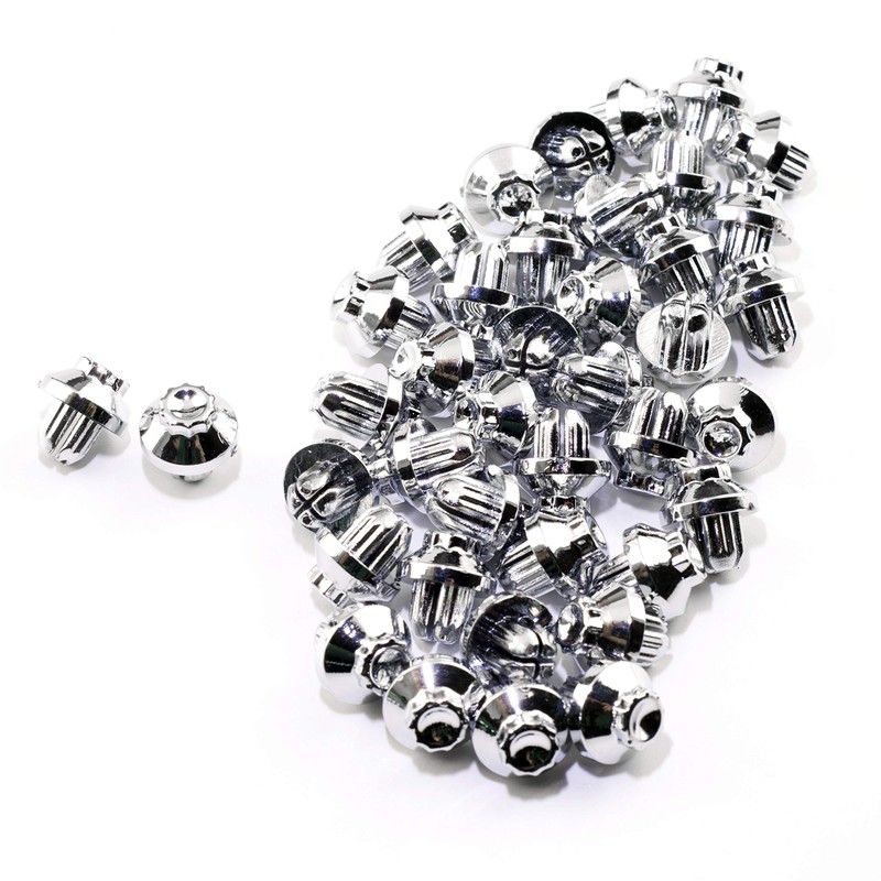 RTRHINOTUNING 50pcs Chrome Silver Universal Wheel Rim Lip Rivets Nuts