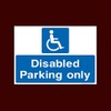 Disabled Parking Only Plastic Sign with 4 Pre-Drilled Holes (P27)