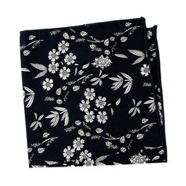 Spring Notion Cotton Floral Handkerchief Hanky Pocket Squares Matching David's Bridals Colors for Men and Boys, 66-Black 9.5 inch - Men