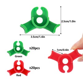 Nwvuop 40Pcs Plant Bender Plant Training Clips, 90 Degree Angle Plant Stem Trainer Plant Clips(Green, Red)
