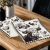ANATTASOUL Polyester Faux Linen Table Runner Farm Cow and Tractor