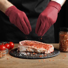 SwiftGrip Disposable Nitrile Exam Gloves, X-Small, Case of 1000, Burgundy, Latex-Free, Powder-Free, 3mil, Medical Grade, Food Safe, Non Sterile