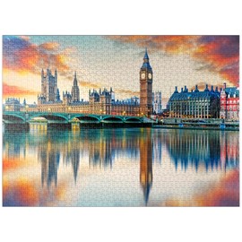 Big Ben and Houses of Parliament London England - Premium 1000 Piece Jigsaw Puzzle for Adults