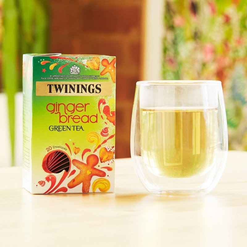 Twinings Gingerbread Green Tea, 80 Envelopes (Multipack of 4 x
