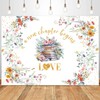 Wildflower Bridal Shower Backdrop, A New Chapter Begins Banner 7x5ft