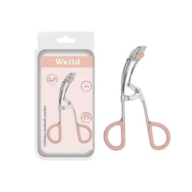 Welld Volume Eyelash Curler, Professional Makeup Tool Creates Lifted, Voluminous Lashes, Ergonomic Design, Silicone Cushioned Curler Pad and Grips, Made with Stainless Steel, Pinch Free Curl, 1 Count