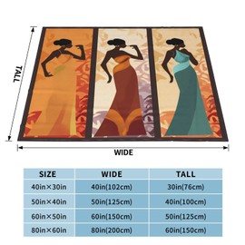 Mount Hour African American Women Flannel Fleece Throw Blankets, Super Warm Soft Living Room Blanket All Season (60"x50")
