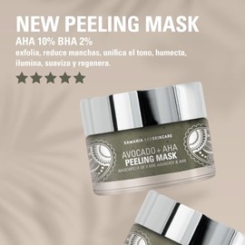 XAMANIA Peeling Mask Aguacate  AHA, Mascarilla Facial que Renueva, Ilumina, y Suaviza Piel en 5 Minutos, Exfoliante Facial Skin Care. 50 ml           