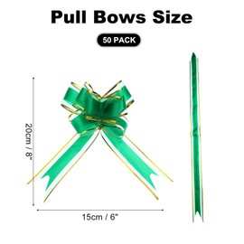uxcell 50pcs Dark Green Pull Bows 5.9 Inches Wide Large Ribbon Gift Bows for Gift Wrapping Gift Basket Decor Wedding Parties Birthday Florist Packaging and Decoration