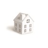 Excelsa Lantern House Ceramic White 10.5 x 10.5 x 14