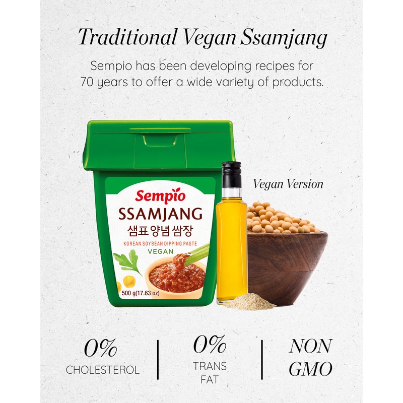 Sempio Korean Soybean Dipping Paste, Korean BBQ Sauce, Vegan Ssamjang