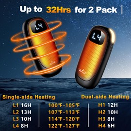 Hand Warmers Rechargeable-Electric Hand Warmers, Max 16 Hrs Warmth Up to 127℉, LED Display & Flashlight, Dual-Side Heating Portable Heater, Hunting Camping Essentials, Gifts for Men Women Raynauds
