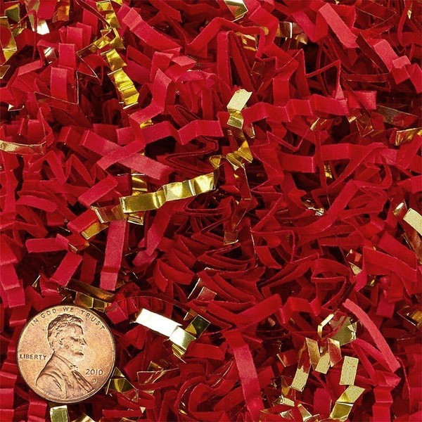 Paper Mart Crinkle Paper Filler, Red and Gold Multicolored 10