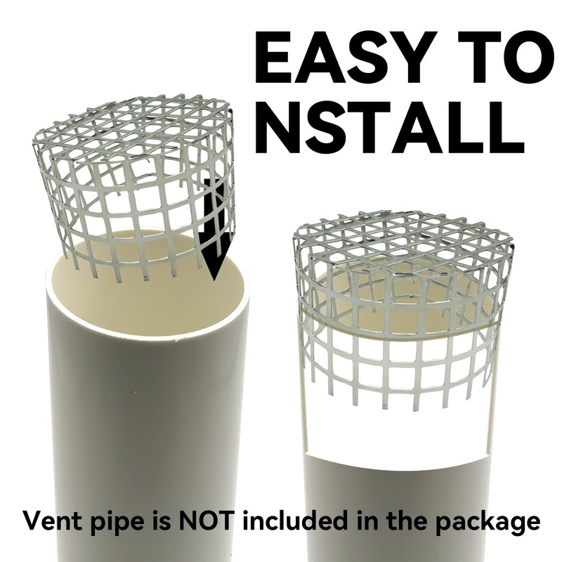 PVC Termination Mesh Vent Cap 4.24" to 4.34" ID 304