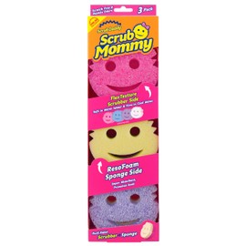 SCRUB DADDY Scrub Daddy Scrub Mommy Sponges - Dish Scrubber + Non-Scratch Cleaning Sponges Kitchen, Bathroom + Multi-Surface Safe - Dual-Sided Dish Sponges for Scrubbing - Online Exclusive (3 Count)