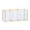 Gold Makeup Brush Holder Organizer, Makeup Organiser with 3 Compartments,