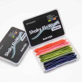 Velrifya Wacky Worms for Bass Fishing [Scented,Salted,Sink] Soft Plastic Baits in Built-in Curved Design Wacky rig, Neko Rig, Drop Shot