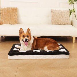 Awjcsv Orthopedic Dog Bed for Large Dog, Waterproof Bed with Egg-Crate Foam, Removable Washable Cover and Non-Slip Bottom (Black, 35.4" L x 23.6" W x 3.9" Th)