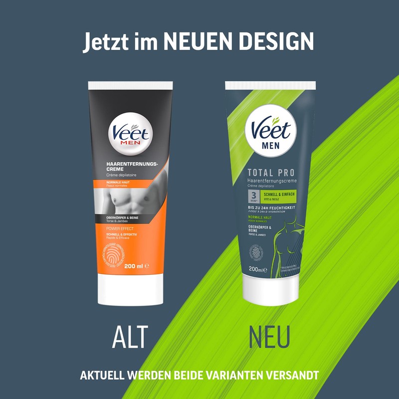 Veet Men Haarentfernungscreme für Oberkörper & Beine - Enthaarungscreme für