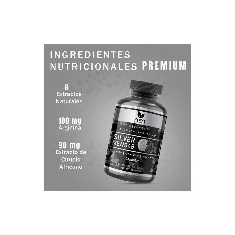 Precursor Testosterona | Hombres 40+ | 100 Cápsulas 50 Días