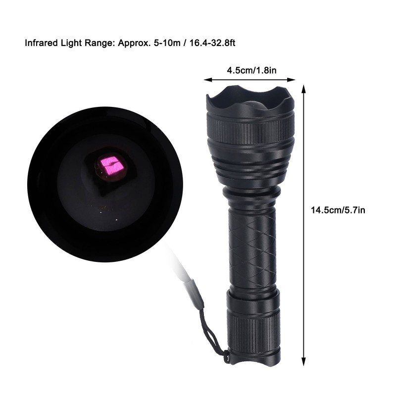 Infrared Flashlight T30 Infrared 850nm Night View Light Monitoring Source
