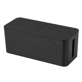 .Cable Tidy Box Anti-Dust Cable Storage Box Wire Cord Management Storage Organizer Case Black 23x12x11cm-