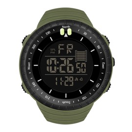 Electronic Sports Watch Waterproof Night Light Large Screen Quick Release Strap Digital Watch Green