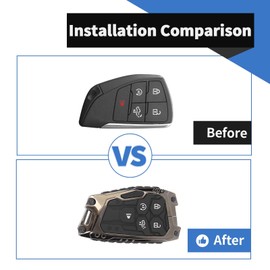 Voodonala for Chevrolet Heavy Duty Zinc Alloy Key Fob Cover, 5-Button Key Fob Shell with Glow-in-The-Dark Silicone Lining Key Armor for Silverado, GMC Sierra, Buick Envision