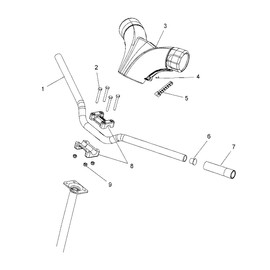 Polaris Snowmobile Handlebar Cover Slide, Gloss Black, Genuine OEM Part 5436553-070, Qty 1