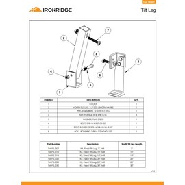 IronRidge Fixed Tilt Leg, Mill 10 Inch (TM-FTL-010)
