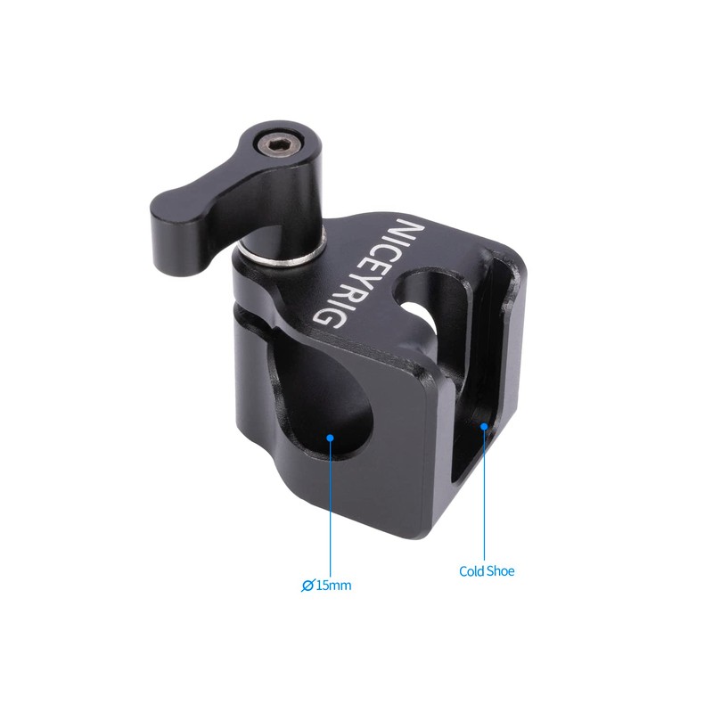 NICEYRIG 15mm Rod Clamp Single Rod Clamp with 1/4" &