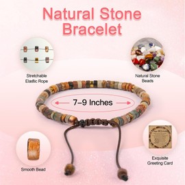 AIQIUQIU Red Pine Weaving Bracelet, 40th Birthday Gifts for Girls Women Her, Adjustable Braided Cord Natural Wood Bracelet with Quote Card- Happy 40th Birthday, and Exquisite Packaging Box