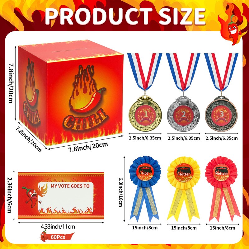 67 Pcs Chili Cook off Contest Ballot Box Set for