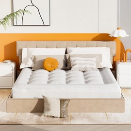 Mattress Topper Memory Foam Queen Size, 3 Inch Comfortable Double Mattress, 1 Inch Pillow Top Mattress Pad with Breathable Cover and 2 Inch Egg Crated Cooling Memory Foam Improve Sleep