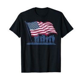 Honorable Soldiers Saluting American Flag for Patriots T-Shirt