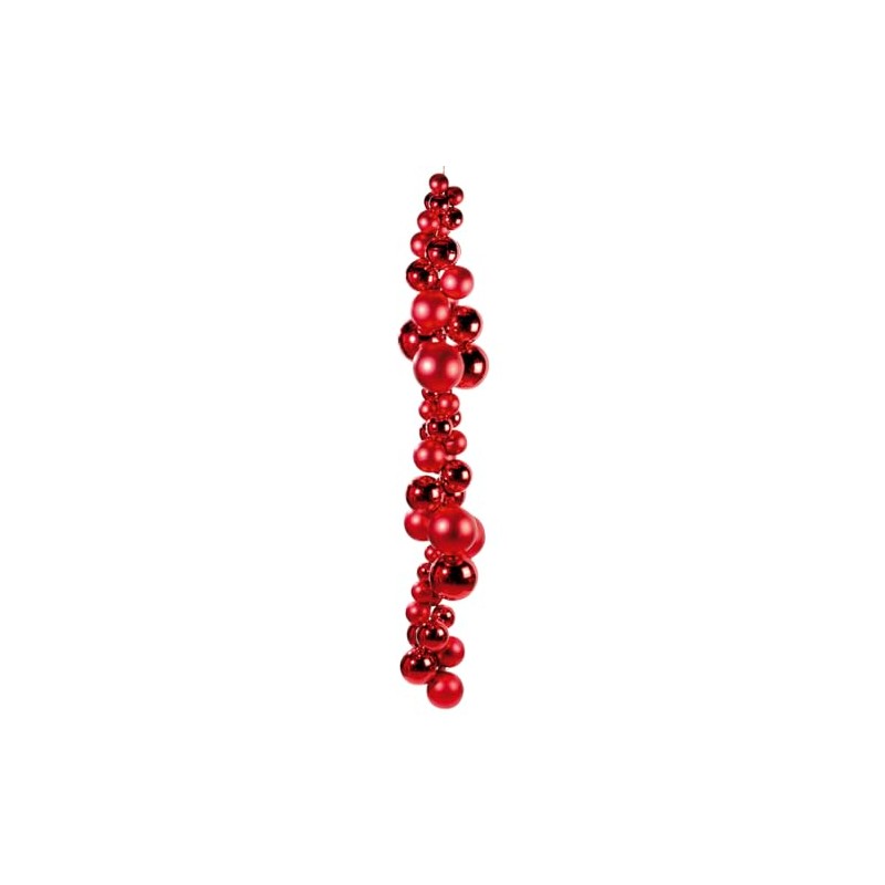 Red Matte Christmas Baubles Made of Flame Retardant Plastic, 10