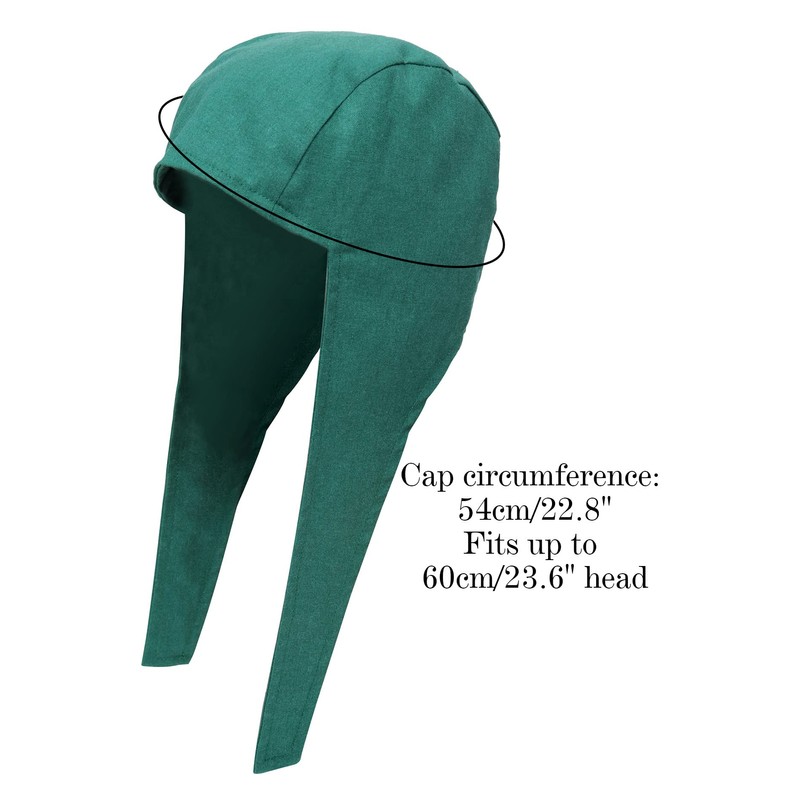 KUOIN Medieval Coif Cap Linen Hats Bonnet with Ear Flaps