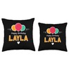 Happy Birthday saying Layla Throw Pillow