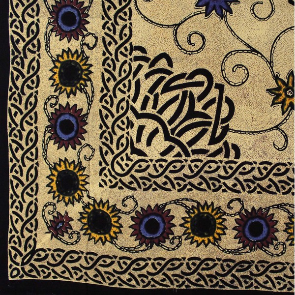 Cotton Celtic Sunflower Print Tapestry