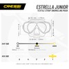 Cressi Estrella Jr - Diving and Snorkelling Mask, Transparent/Aquamarine, One