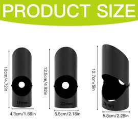 3 Piece Pipe Insulation Template, Foam Pipe Cutter Tool Set Suitable for Tools with Rubber Holders for Insulation of Copper Pipes with 15 mm, 22 mm and 28 mm Diameter (Black)
