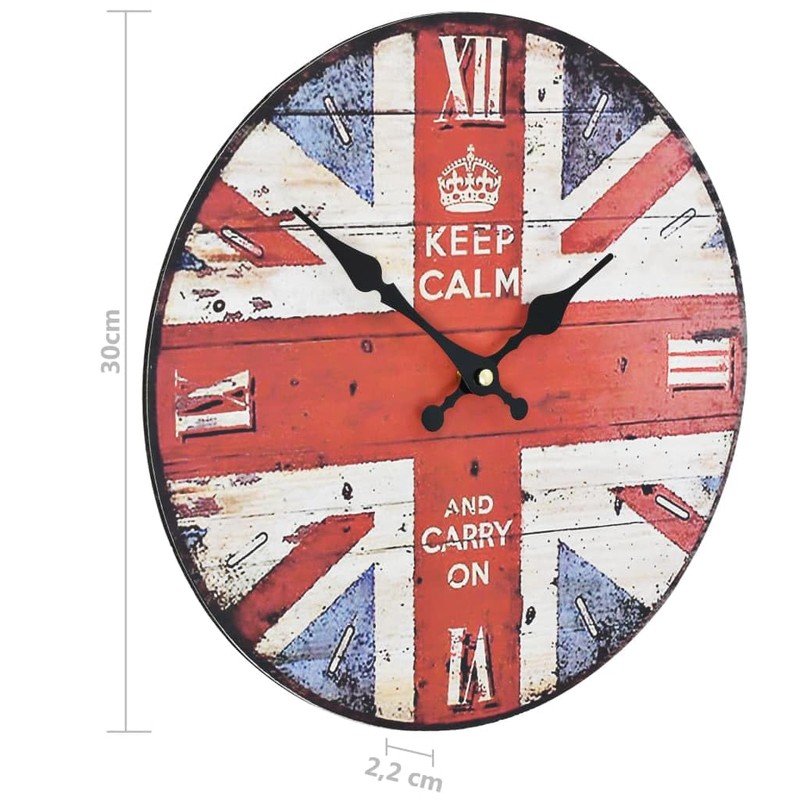 vidaXL Vintage Wall Clock Antique Large Dial Design Retro Analogue