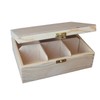Plain Wooden Tea Bag Box with 6 compartments, Unpainted Case