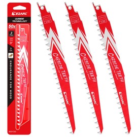 EZARC Carbide Reciprocating Saw Blade R943HM Endurance for Hard Wood 9-Inch 3TPI, 3-Pack