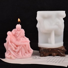 Pieta Mold Jesus Born Candle Mold Nativity Mold Pieta 3D Portrait Mold Animal Candle Mold Silicone Mold for Resin Cake Mold Clay Candle Making Molds Craft Supplies Jewelry Resin Casting Mold