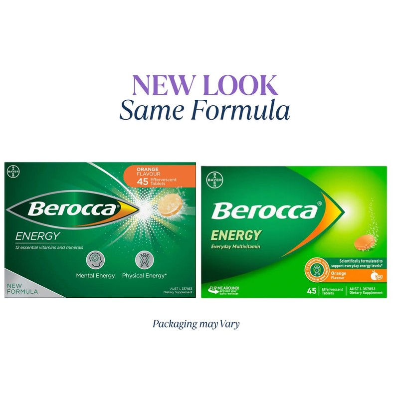 Berocca Energy Vitamin B & C Orange Flavour Effervescent Tablets