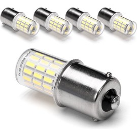 12 Volt BA15S Led Bulbs,1156 1141 6000k Daylight White,DC Bayonet Single Contact Base,AC10-24V DC10-30volt Low Voltage BA15S Bulb for Landscape RV Camper Interior Marine Boat Trailer Lights,5Pack
