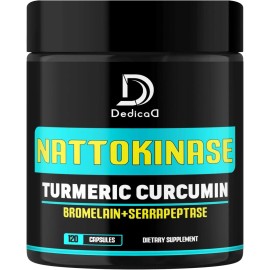 DEDICAD 4-in-1 Nattokinase 2000 Fu, Turmeric, Bromelain, Serrapeptase - Body...